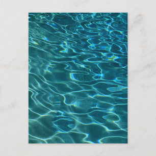 Carte Postale Elégant bleu eau turquoise motif vagues de lac océ