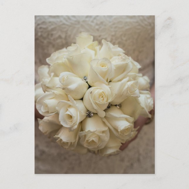 Carte Postale Élégant Bouquet de mariées blanches (Devant)