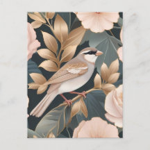 Élégant Bruant Dusty rose et or Floral