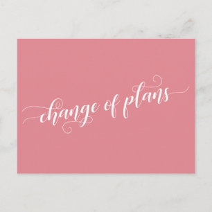 Carte Postale Élégant changement rose des plans reporter Mariage