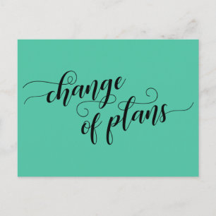 Carte Postale Élégant changement vert des plans reporté Mariage