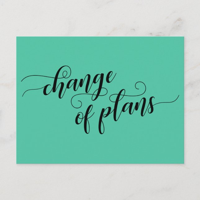 Carte Postale Élégant changement vert des plans reporté Mariage (Devant)