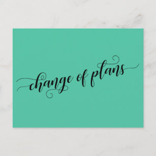 Carte Postale Élégant changement vert des plans reporté Mariage