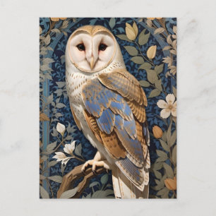 Carte Postale Élégant Chouette de la grange William Morris Inspi