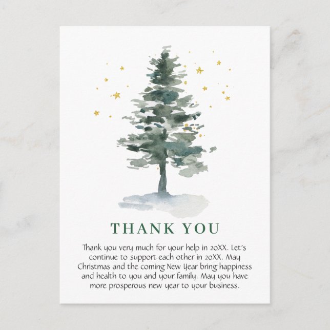 Carte Postale Elegant Christmas Corporate Thank You (Devant)