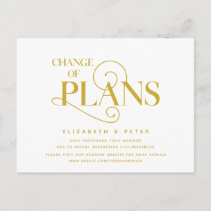 Carte Postale Élégant Classic Gold Changement de plans, Report