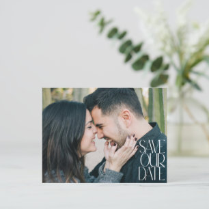 Carte Postale Elegant Classy Modern Photo Overlay Enregistrer la