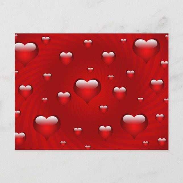 Carte Postale Élégant Coeurs rouges Aimer Valentine (Devant)