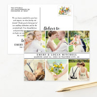 Élégant Collage de Photos de Mariage Merci Six