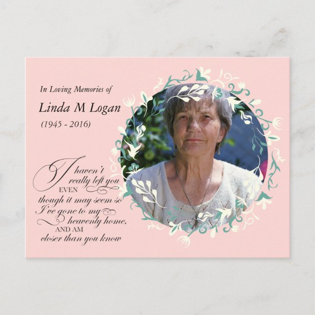 Carte Postale Élégant corail rose blanc peint floral (Devant)