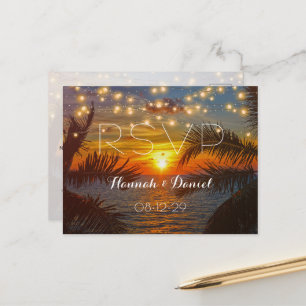 Carte Postale Elégant coucher de soleil Palm Beach Mariage d'été