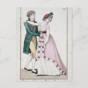 Carte Postale Élégant couple dansant la valse
