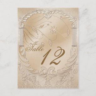 Carte Postale Élégant Cygne doré Numéro de tableau officiel