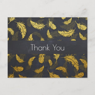 Carte Postale Élégant Et Chic Merci Noir Et Or
