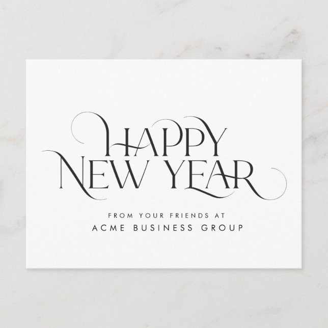 Carte Postale Elégant et moderne serif Joyeux design du Nouvel A (Devant)