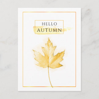 Carte Postale Elégant et tendance dessin de feuille d'automne do