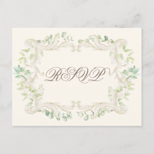 Carte Postale Elégant Eucalyptus Vintage Rustic Frame Mariage