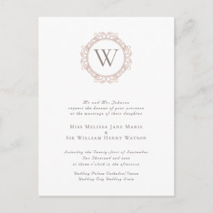 Carte Postale Élégant Faire-part de mariage Monogramme
