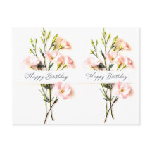Élégant Floral Anniversaire main texte écrit