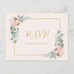 Carte Postale Élégant flou   Pastel Wedding RSVP