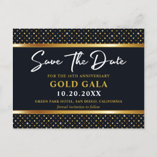 Carte Postale Élégant Gala Golden Et Deep Navy Enregistrer La Da