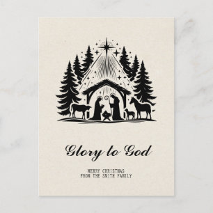Carte Postale Élégant Gloire Religieuse À Dieu Noël chrétien