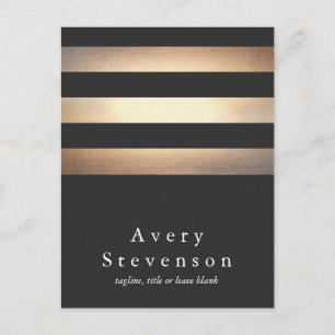 Carte Postale Elegant Gold et Black Stried Designer