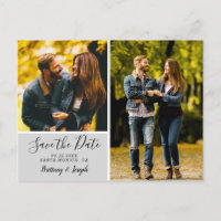 Elegant Grey Enregistrer la date Photo Collage |