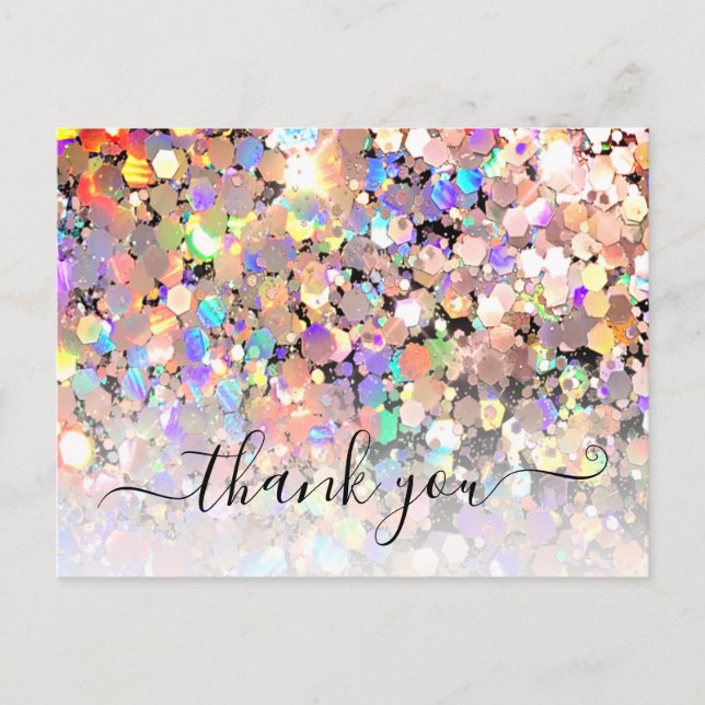Carte Postale Élégant Holographe Parties scintillant maquillage  (Devant)