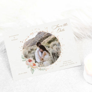 Carte Postale élégant jardin d'été floral enregistrer la date