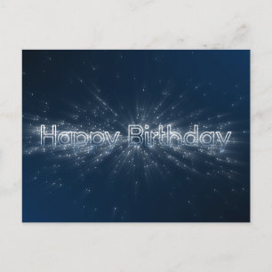 Carte Postale Élégant Joyeux Anniversaire brillant particules