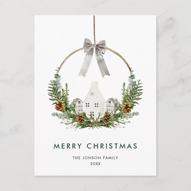 Carte Postale Elegant Joyeux Noël Composition Société (Devant)