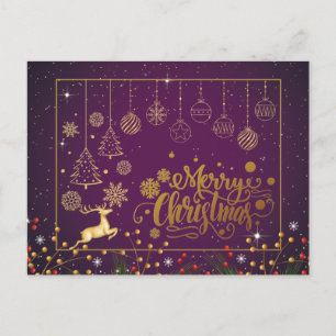 Carte Postale Elégant Joyeux Noël, Joyeux Fêtes
