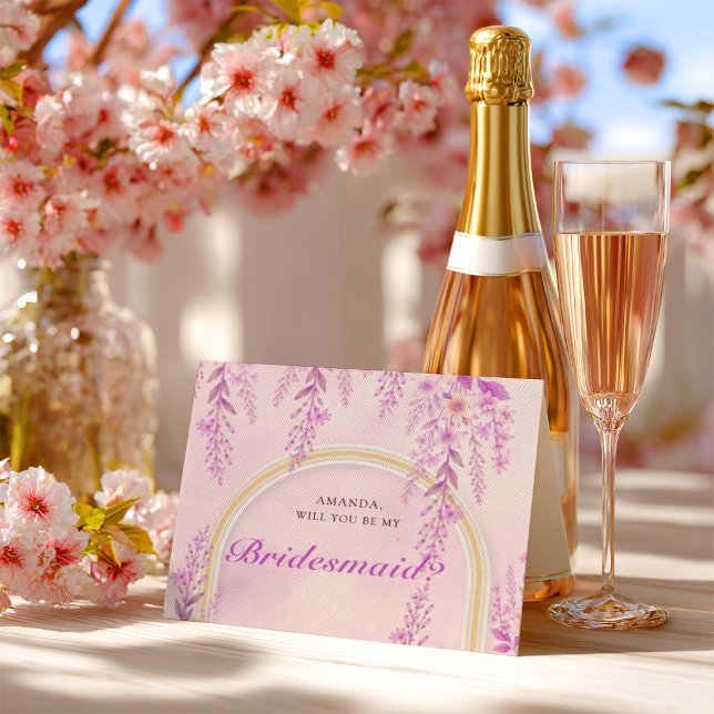 Carte Postale Élégant Lavande Rose Douce Demoiselle d'Honneur de (Créateur téléchargé)