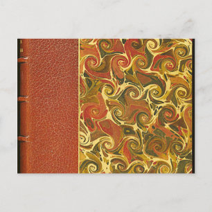 Carte Postale Élégant livre d'antiquités, Motif de swirl orné