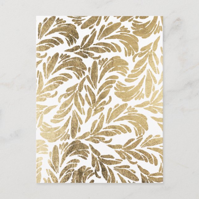 Carte Postale Elégant luxe personnalisé faux or feuille floral d (Devant)
