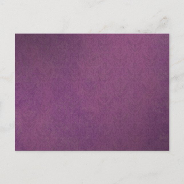 Carte Postale Elégant Luxe Purple Vintage Grunge Damask (Devant)