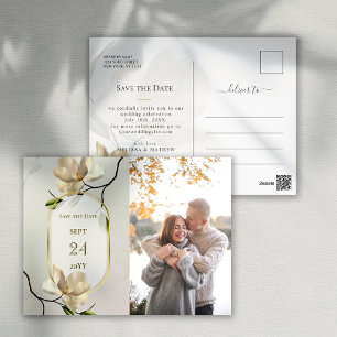 Carte Postale Elégant Magnolia Oriental Mariage Enregistrer la d