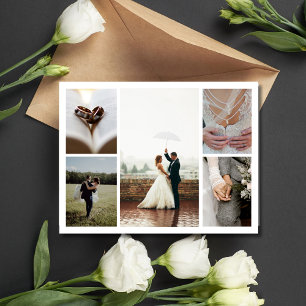 Carte Postale Élégant mariage Collage Merci