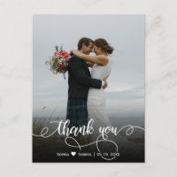 Élégant Mariage de script élégant Merci photo