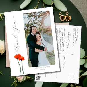 Carte Postale Élégant Mariage  photo  photo Merci