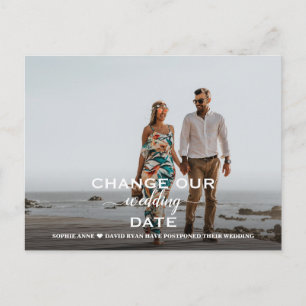 Carte Postale Élégant Mariage Reporté Changer La Date Photo