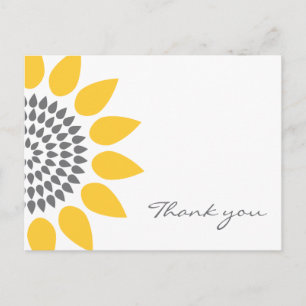 Carte Postale Élégant Merci de tournesol