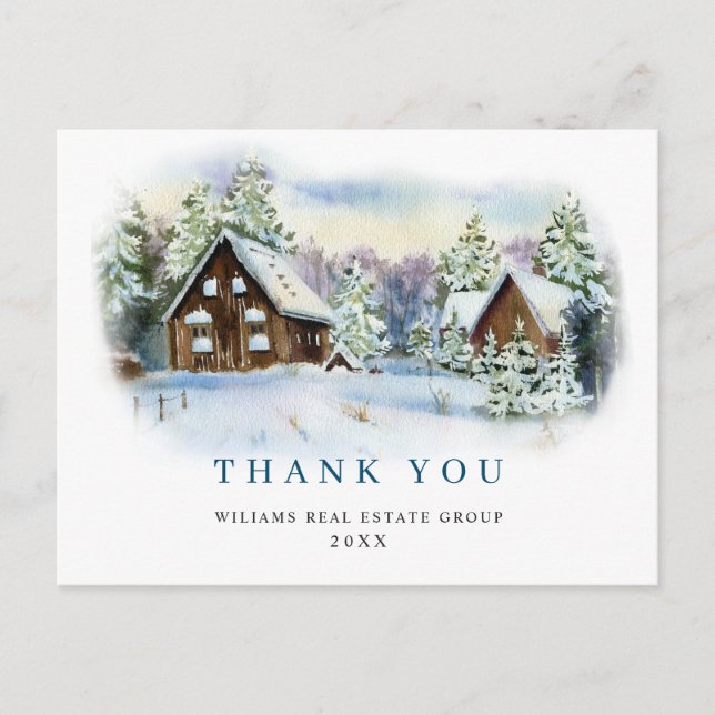 Carte Postale Élégant Merci d'entreprise de Noël (Devant)