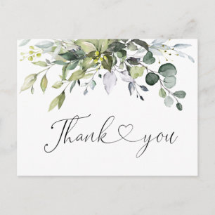 Carte Postale Elégant Merci Eucalyptus Aquarelle