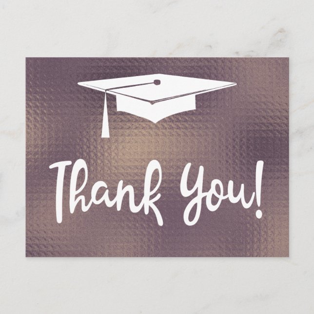 Carte Postale Élégant Merci moderne simple de graduation (Devant)
