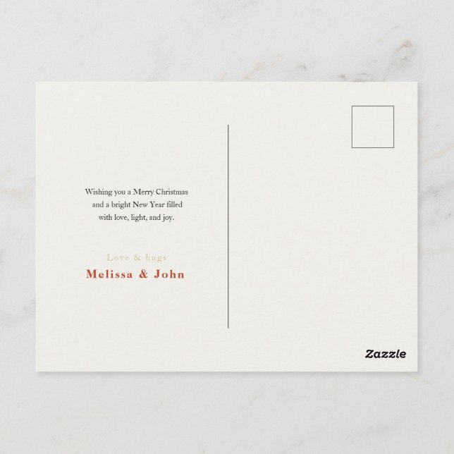 Carte Postale Elegant Merry Christmas Greeting Card (Dos)