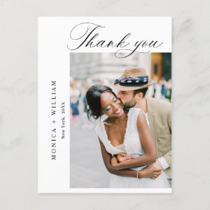 Carte Postale Élégant minimaliste photo Mariage