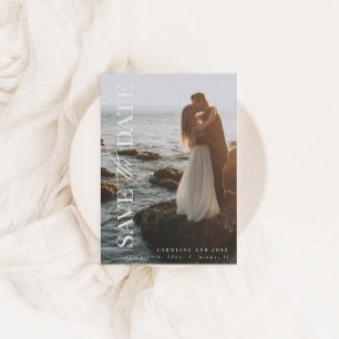 Carte Postale Elegant Modern Portrait Photo Save the Date Postca