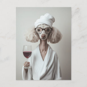 Carte Postale Élégant moment Spa de caniche